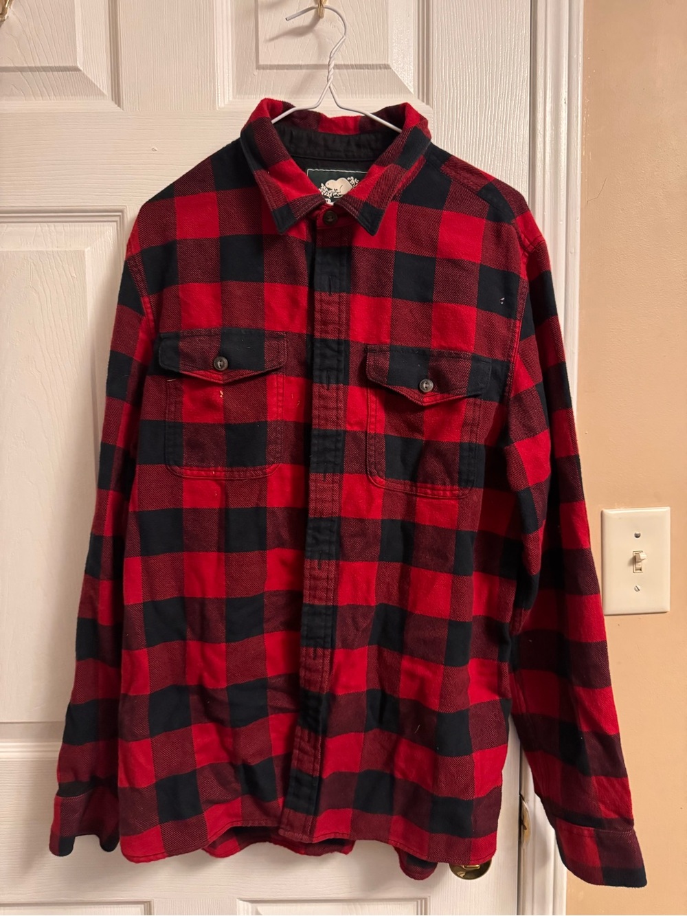 Roots Red and Black Plaid Flannel Shirt
